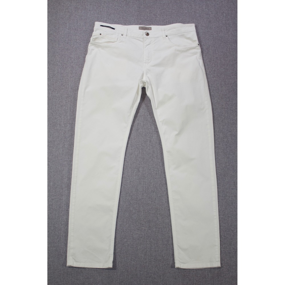 Teleria Zed Pants Pantalone Italiano Men 38 White Made in Italy Cobra Hardware